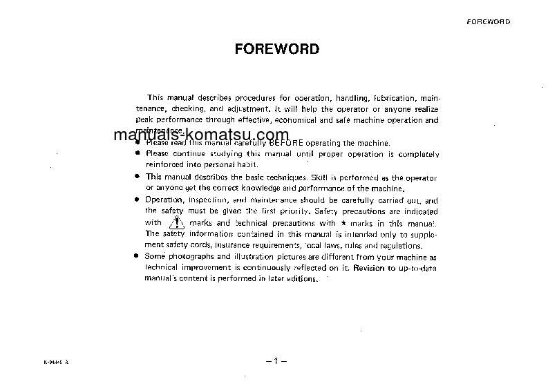 Protected: D60S-7(JPN) S/N 40001-UP Operation manual (English)