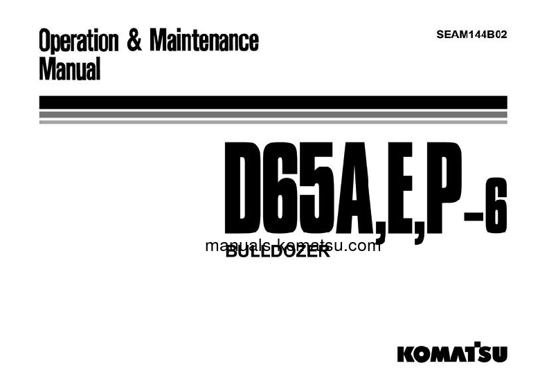 D65E-6(JPN) Operation manual (English)
