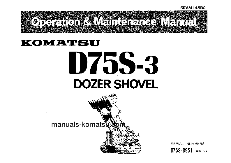 D75S-3(JPN) S/N 8951-10000 Operation manual (English)