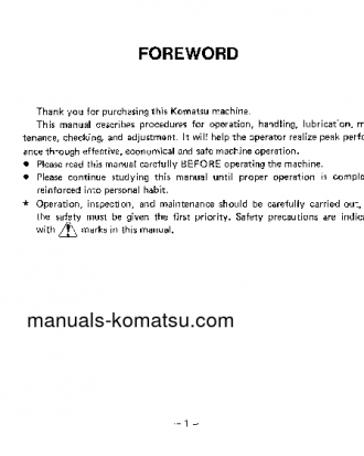 D75S-3(JPN) S/N 8951-10000 Operation manual (English)