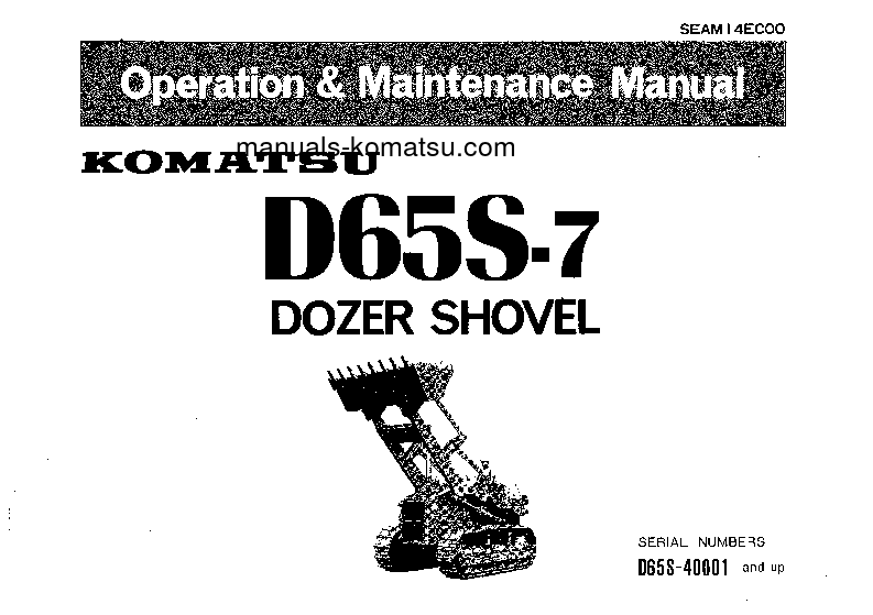 D65S-7(JPN) S/N 40001-UP Operation manual (English)