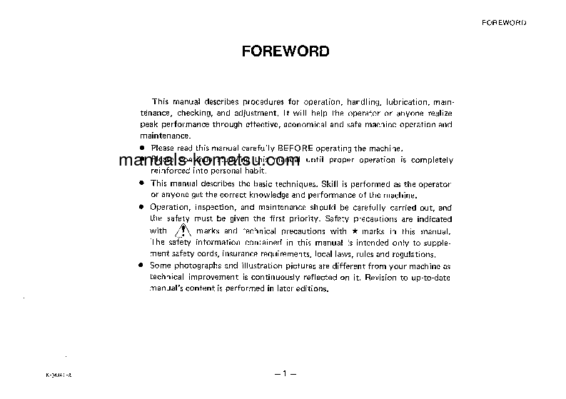 Protected: D65S-7(JPN) S/N 40001-UP Operation manual (English)