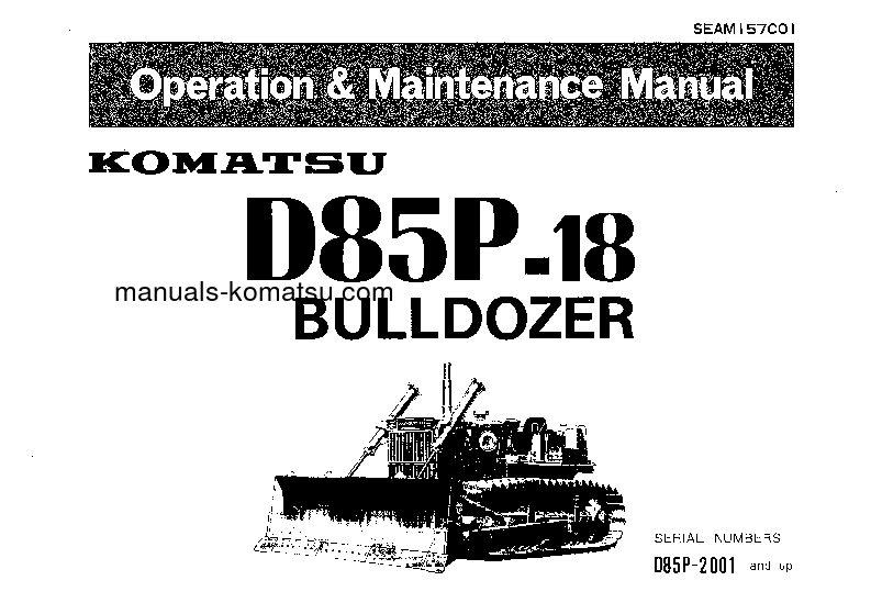 D85P-18(JPN) S/N 2001-UP Operation manual (English)