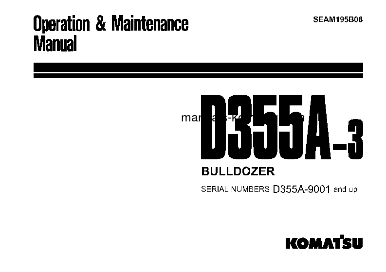 D355A-3(JPN)--50C DEGREE S/N 12799-UP Operation manual (English)