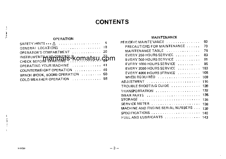 Protected: D355C-3(JPN) S/N 8514-UP Operation manual (English)