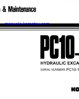 PC10-3(JPN) S/N 10001-UP Operation manual (English)