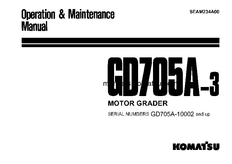GD705A-3(JPN) S/N 10002-30000 Operation manual (English)