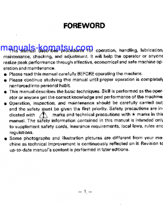 GD705A-3(JPN) S/N 30001-UP Operation manual (English)