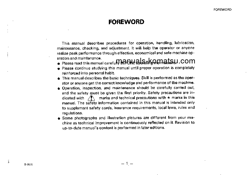 Protected: GD705A-3(JPN) S/N 30001-UP Operation manual (English)