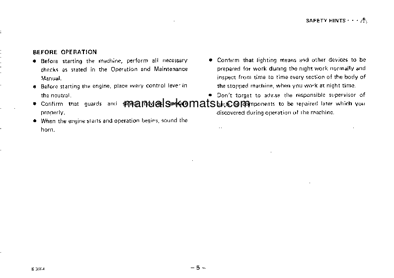 Protected: GD505R-2(JPN) S/N 30002-30600 Operation manual (English)