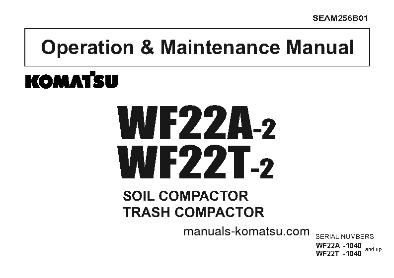 WF22T-2(JPN) S/N 1040-UP Operation manual (English)