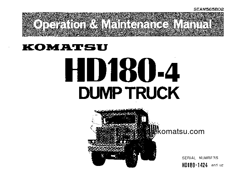 HD180-4(JPN) S/N 1424-UP Operation manual (English)