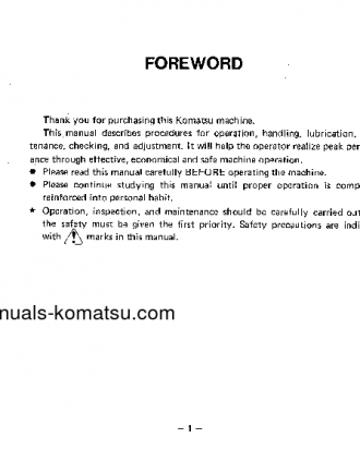 HD180-4(JPN) S/N 1424-UP Operation manual (English)