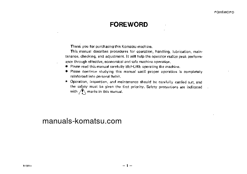 Protected: HD180-4(JPN) S/N 1424-UP Operation manual (English)