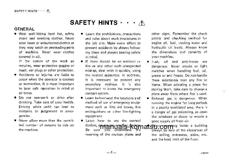 Protected: HD180-4(JPN) S/N 1424-UP Operation manual (English)