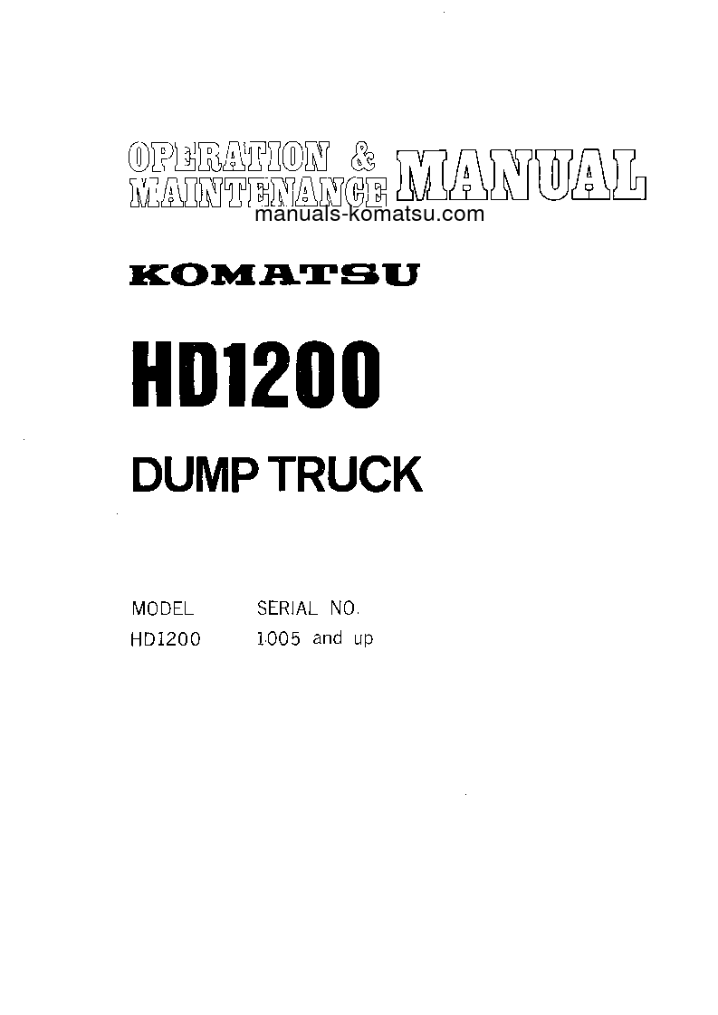 Protected: HD1200-1(JPN) S/N 1005-UP Operation manual (English)