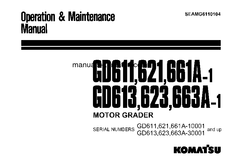 GD661A-1(JPN) S/N 10001-10045 Operation manual (English)