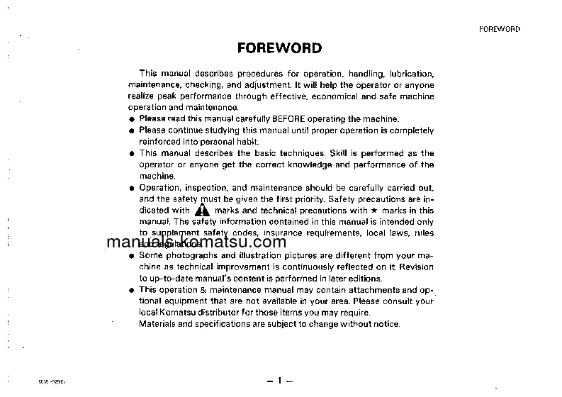 Protected: GD661A-1(JPN) S/N 10001-10045 Operation manual (English)