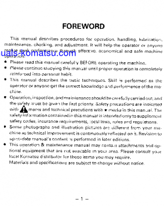 GD611R-1(JPN) S/N 10073-UP Operation manual (English)