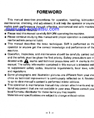 GD615A-1(JPN) S/N 50001-UP Operation manual (English)