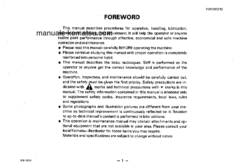Protected: GD615A-1(JPN) S/N 50001-UP Operation manual (English)
