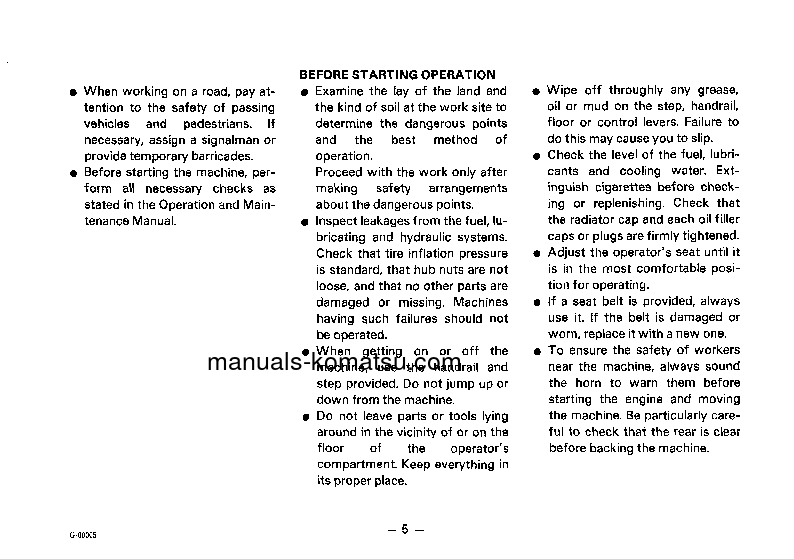 Protected: GD615A-1(JPN) S/N 50001-UP Operation manual (English)