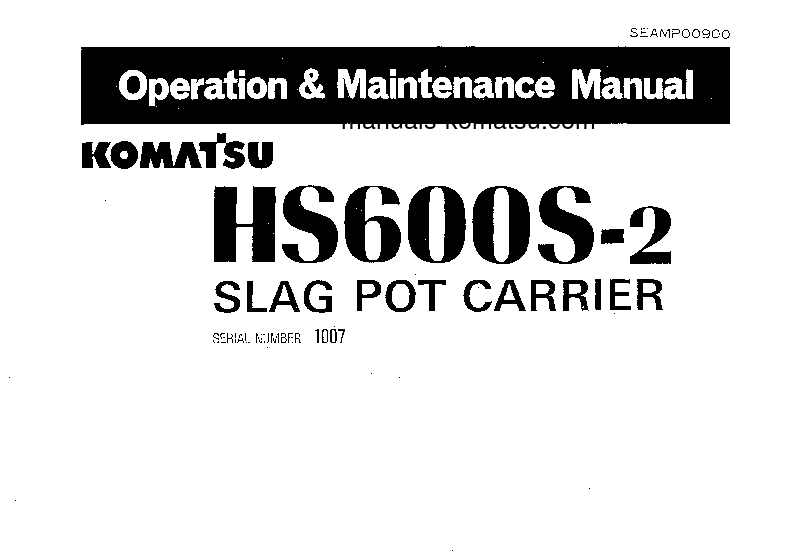 HS600S-2(JPN) S/N 1007-UP Operation manual (English)