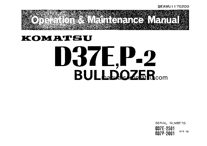 D37P-2(JPN) S/N 2001-UP Operation manual (English)