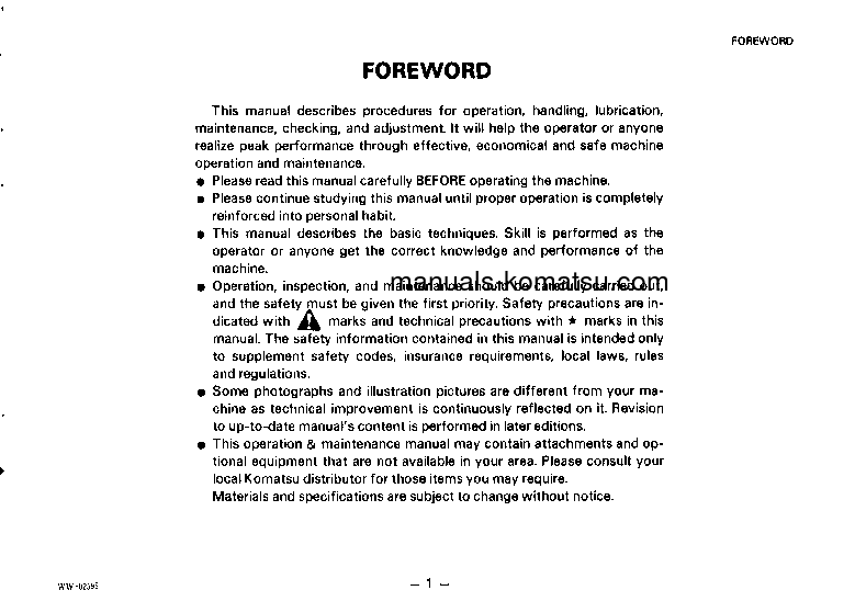 Protected: WA250-1(JPN) S/N 10001-12000 Operation manual (English)