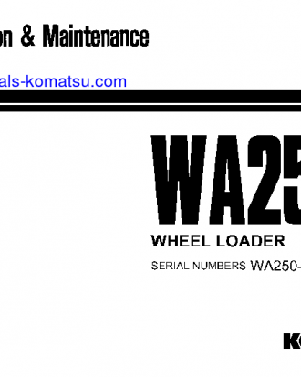 WA250-1(JPN) S/N 12001-UP Operation manual (English)
