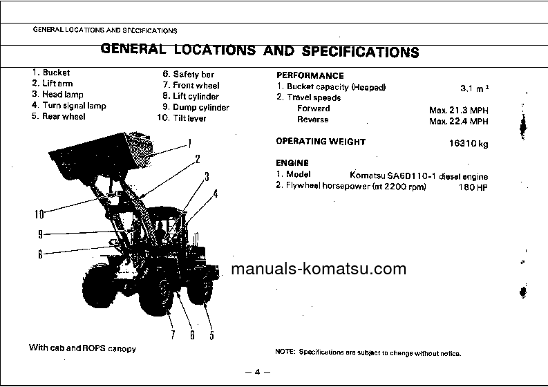 Protected: WA380-1(JPN) S/N 10001-20000 Operation manual (English)