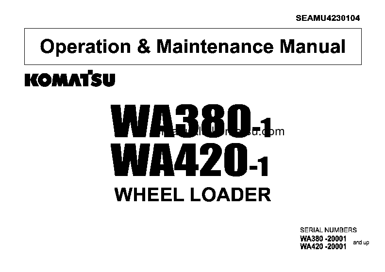 WA420-1(JPN) S/N 20001-20158 Operation manual (English)