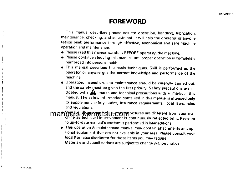Protected: WA380-1(JPN) S/N 20292-UP Operation manual (English)
