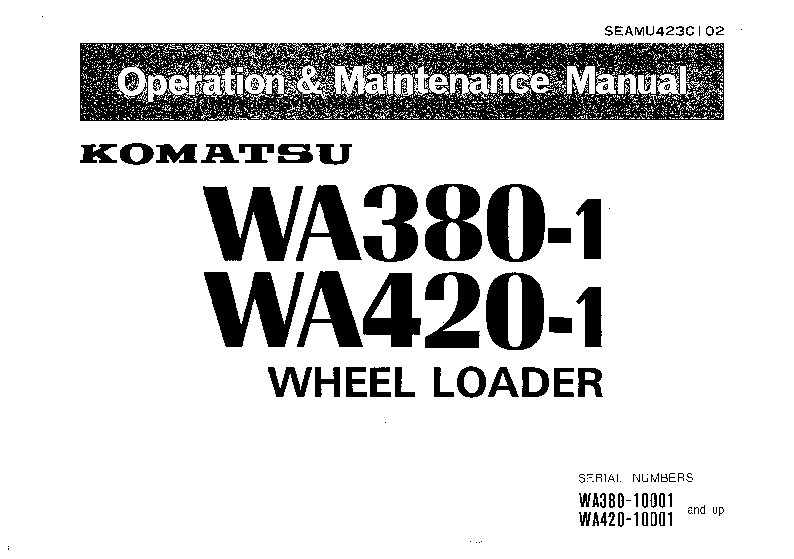 WA420-1(JPN)-C SPEC S/N 10001-UP Operation manual (English)