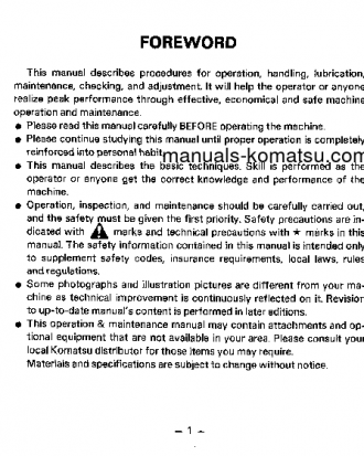 WA380-1(JPN)-C SPEC S/N 10001-UP Operation manual (English)