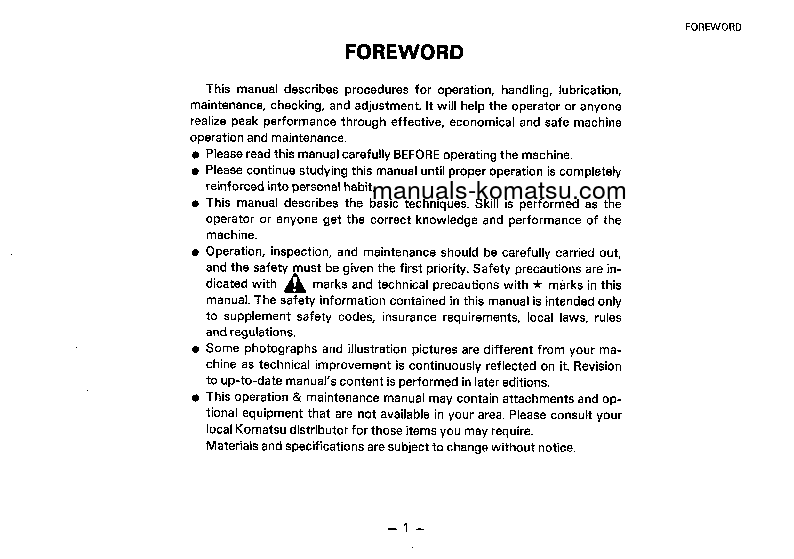 Protected: WA420-1(JPN)-C SPEC S/N 10001-UP Operation manual (English)
