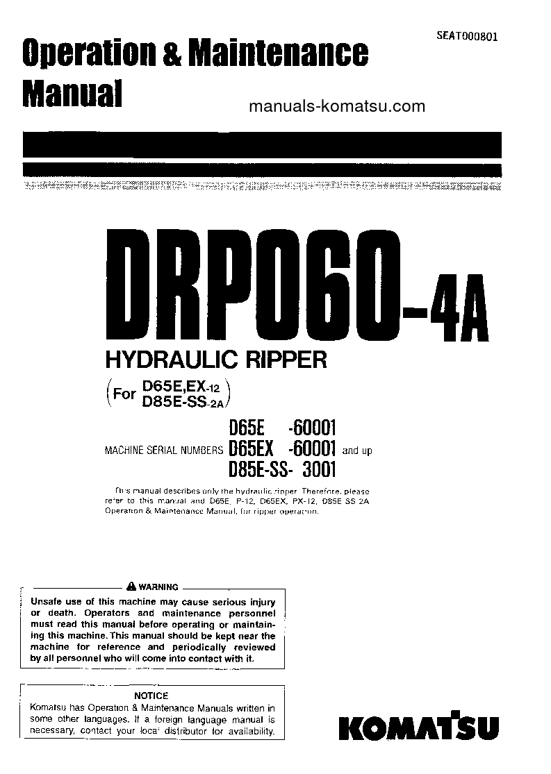 DRP060-4(JPN)-MULTI RIPPER Operation manual (English)