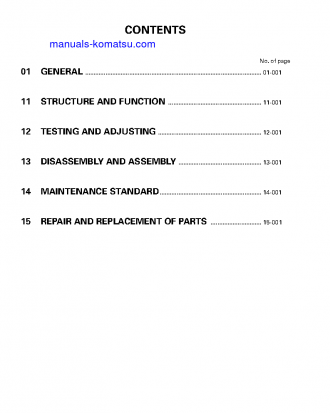 6D170-1(JPN) S/N 10001-UP Shop (repair) manual (English)