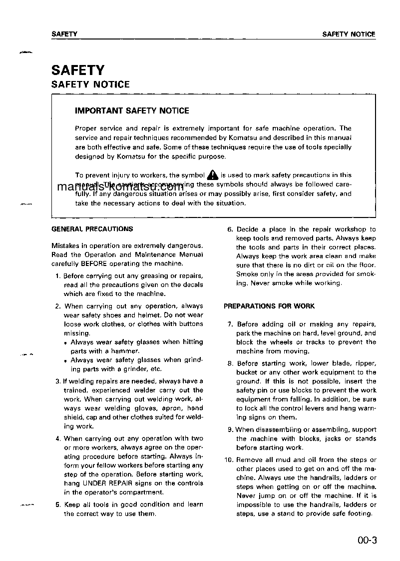 Protected: 6D170-1(JPN) S/N 10001-UP Shop (repair) manual (English)
