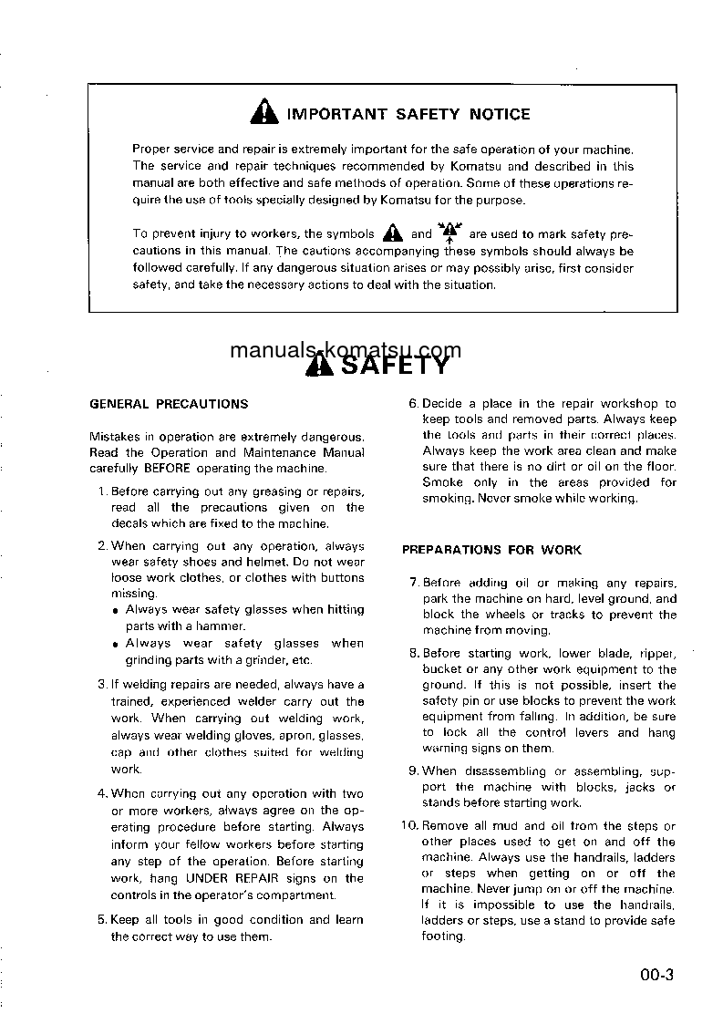Protected: WA450-1(JPN) S/N 20001-UP Shop (repair) manual (English)