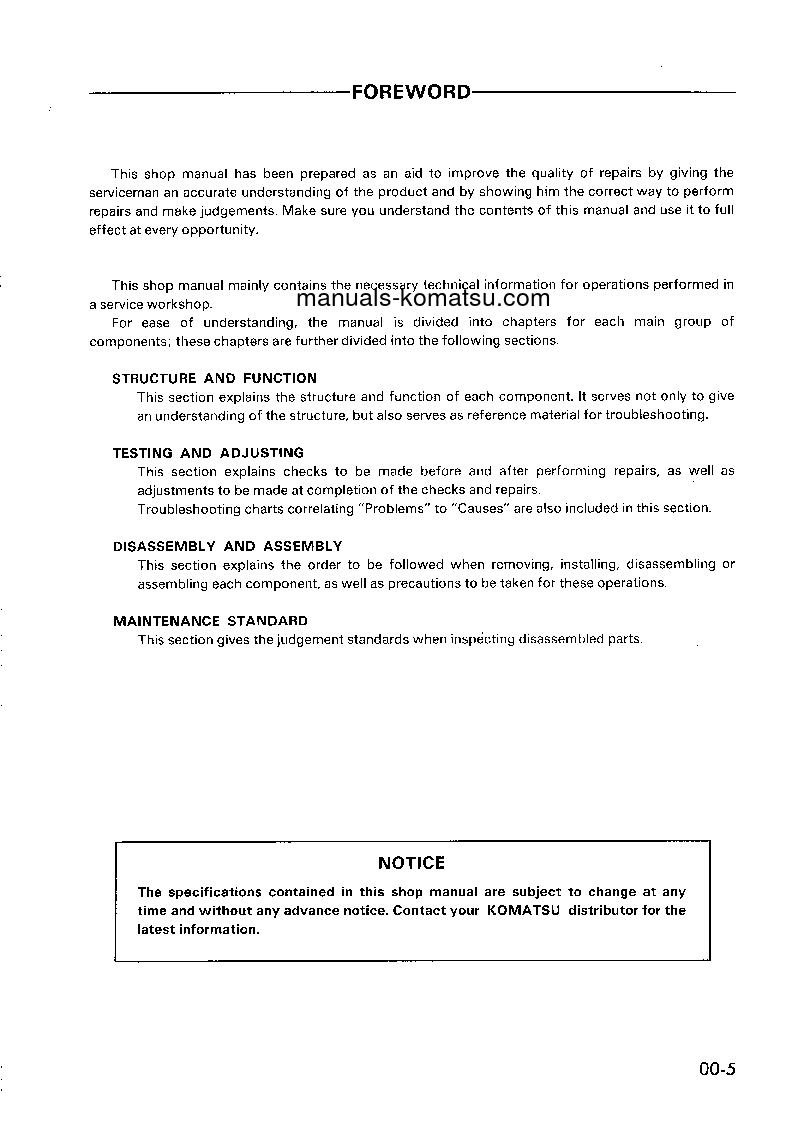 Protected: WA450-1(JPN) S/N 20001-UP Shop (repair) manual (English)