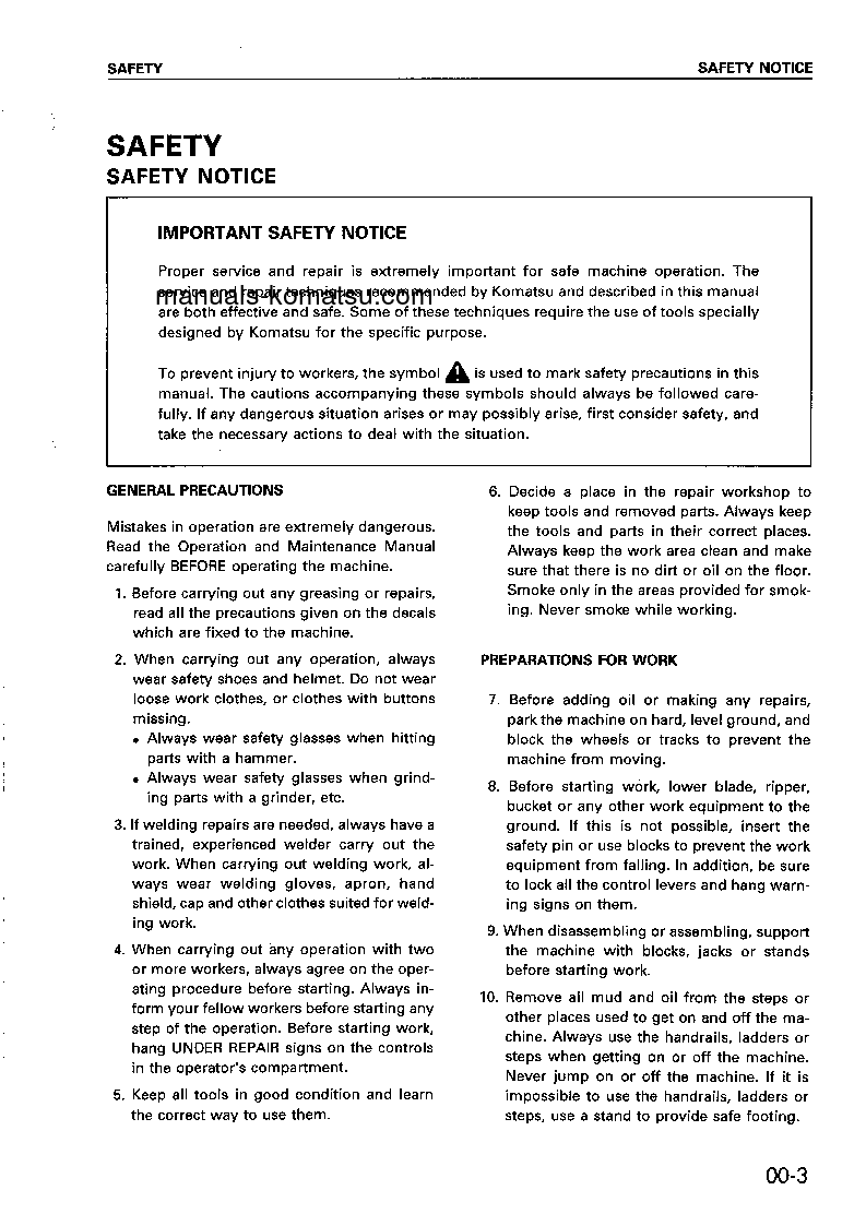 Protected: WA180-3(JPN) S/N 50001-UP Shop (repair) manual (English)