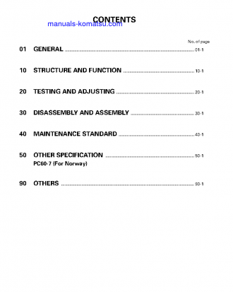 PC60-7(JPN)-W/ FRONT BLADE S/N 52374-UP Shop (repair) manual (English)