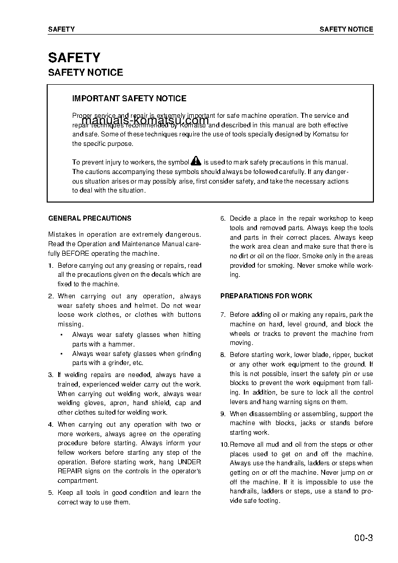 Protected: PC60-7(JPN)-W/ FRONT BLADE S/N 52374-UP Shop (repair) manual (English)