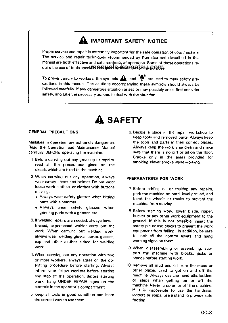 Protected: D41E-3(JPN)-FOR FRANCE, POWER ANGLE & TILT DOZER S/N 6001-UP Shop (repair) manual (English)