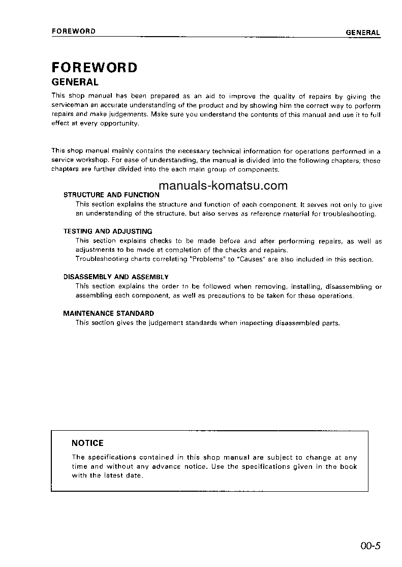 Protected: GD305A-3(JPN) S/N 8018-UP Shop (repair) manual (English)