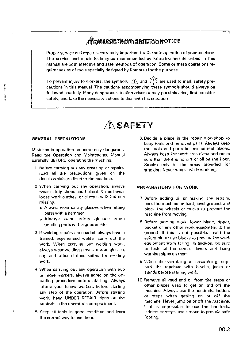 Protected: PC10-3(JPN) S/N 10001-UP Shop (repair) manual (English)