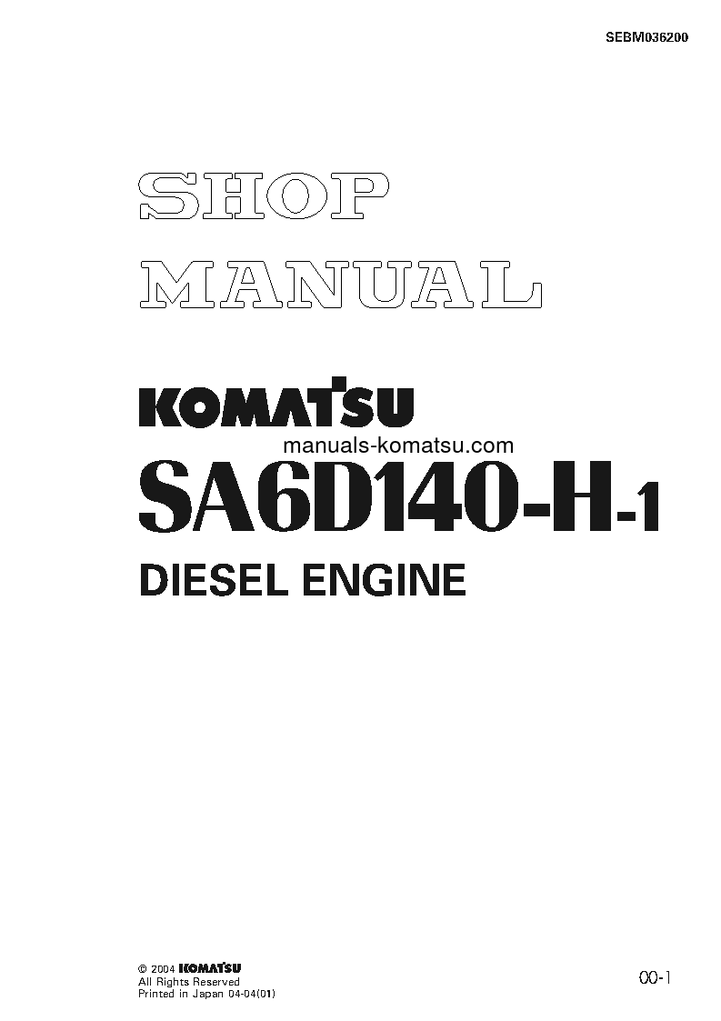 SA6D140-H-1(JPN) Shop (repair) manual (English)
