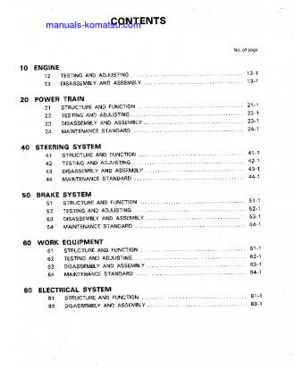 WA70-1(JPN) S/N 10001-UP Shop (repair) manual (English)