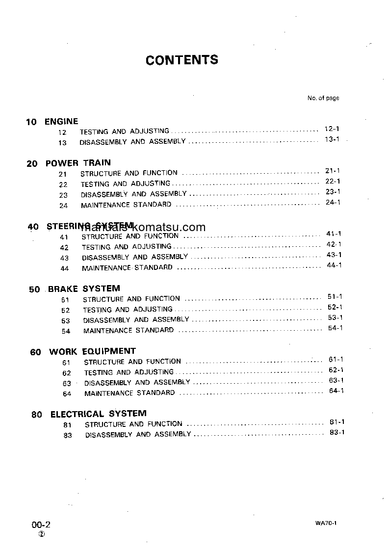 Protected: WA70-1(JPN) S/N 10001-UP Shop (repair) manual (English)